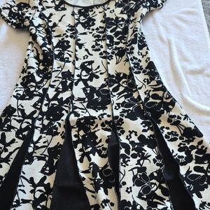 Black and White Fit and Flare Cocktail Dress